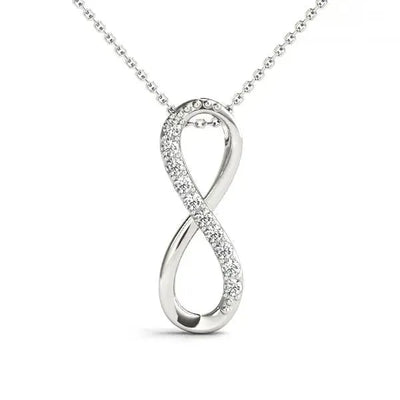 Exquisite Infinity Necklace: 0.10 ct Diamond, 14K Gold