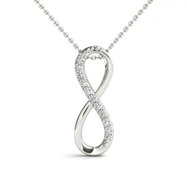 Vertical Infinity Pendant | 0.10 ct Total Weight | 14K Gold