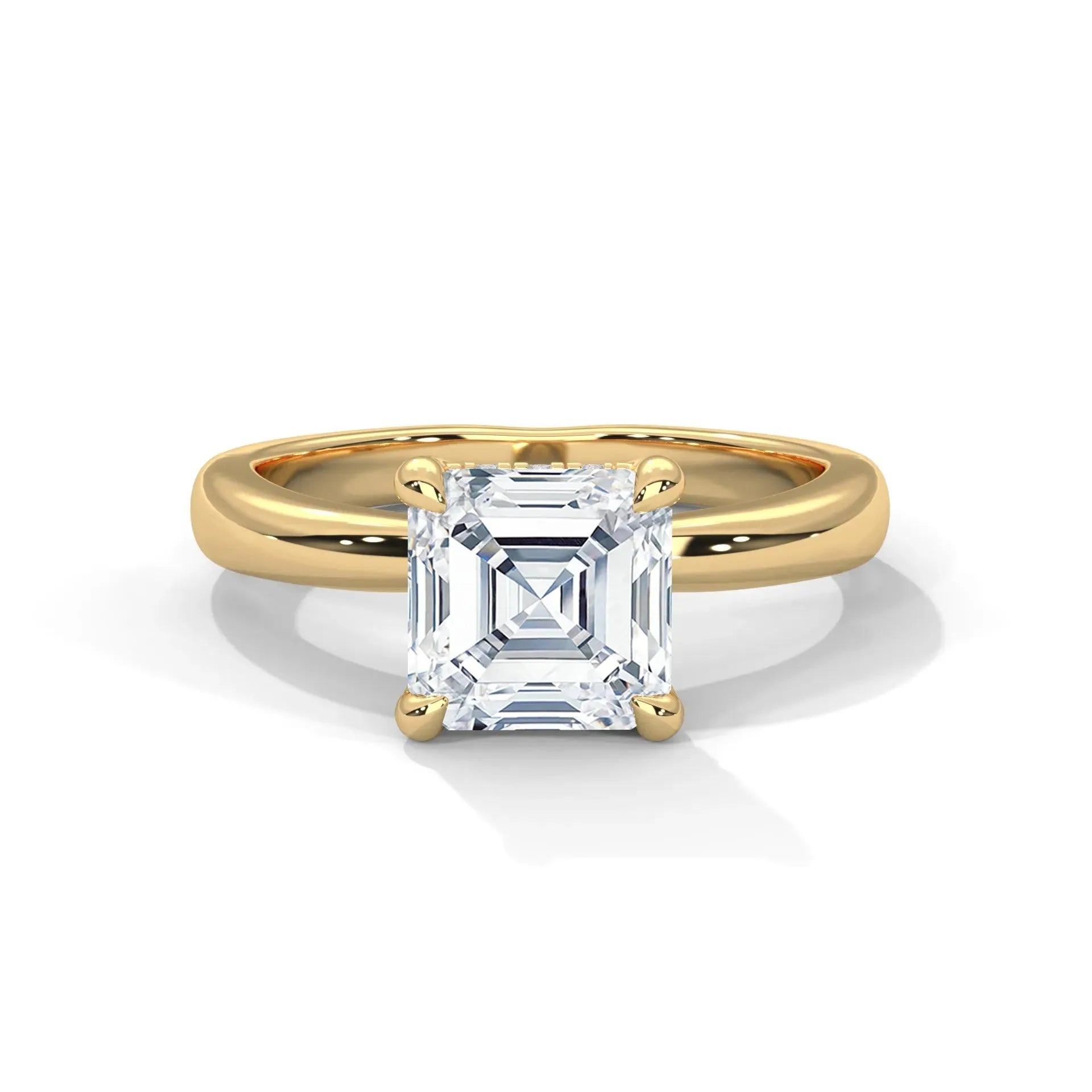 14k Yellow Gold / Asscher