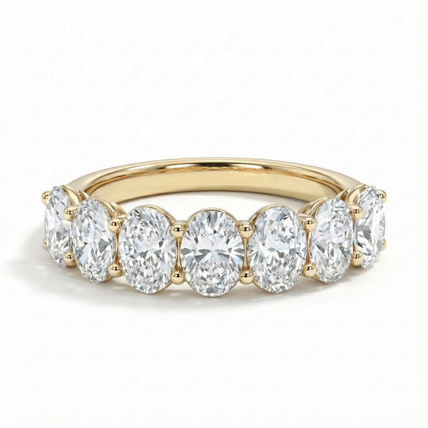 Seven Stone Classic Oval Diamond Ring - 3 ctw