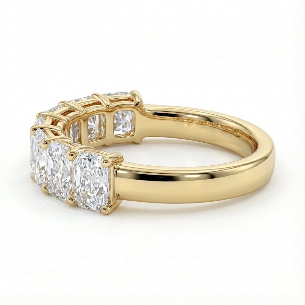 Seven Stone Classic Basket Set Radiant Lab Grown Diamond Ring (1- 3 ct. tw.)