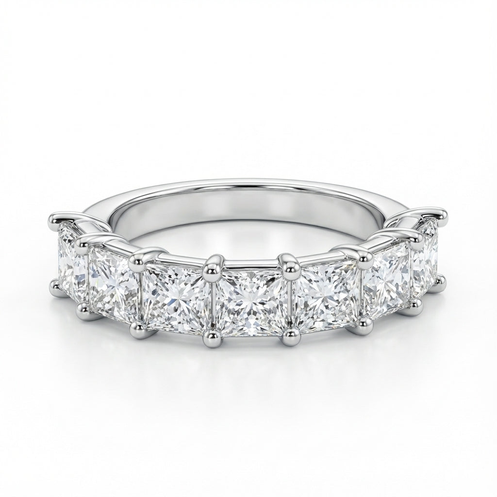 Seven Stone Classic Basket Set Princess Lab Grown Diamond Ring (1 - 3 ct. tw.)