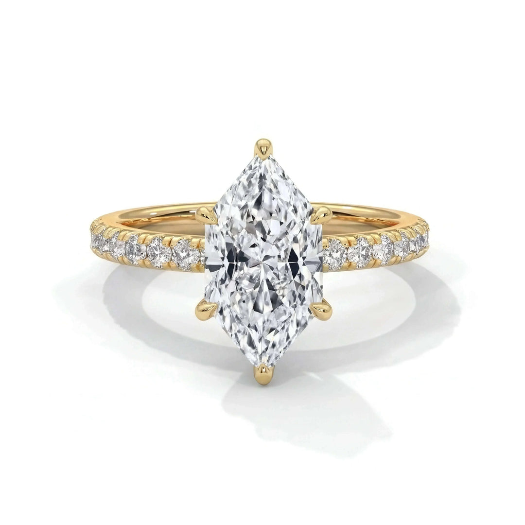 Luxe Setting Engagement Ring with hidden halo and pave diamonds showcasing exquisite craftsmanship and refined elegance
