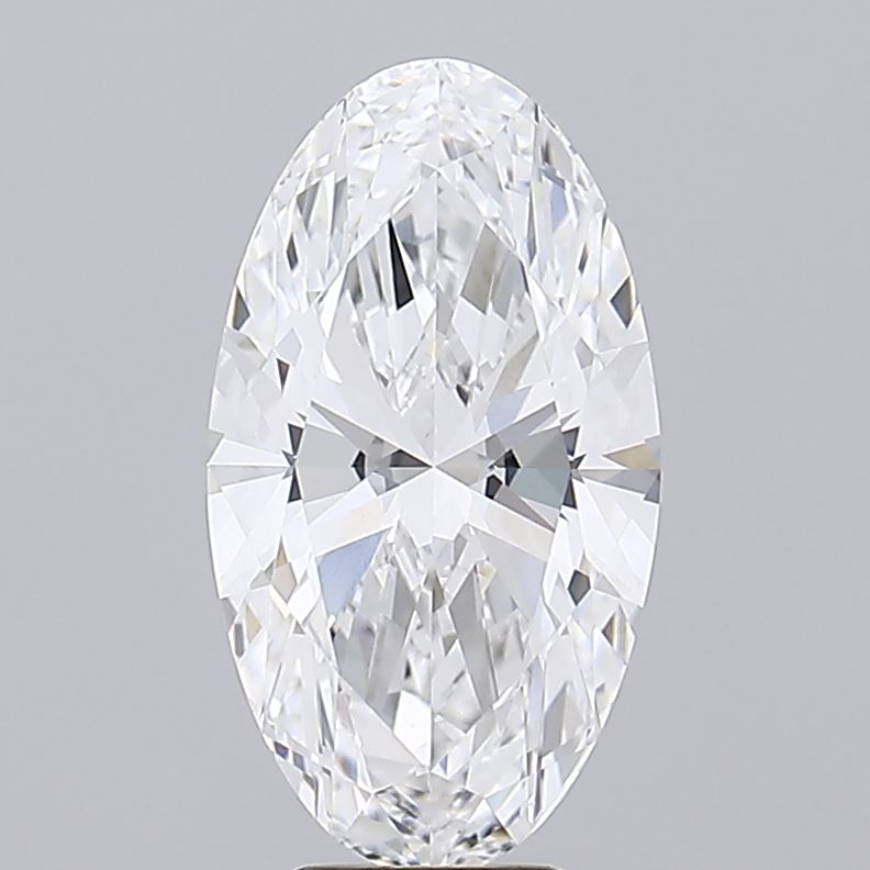 4.01 A sparkling oval cut diamond against a grey background.