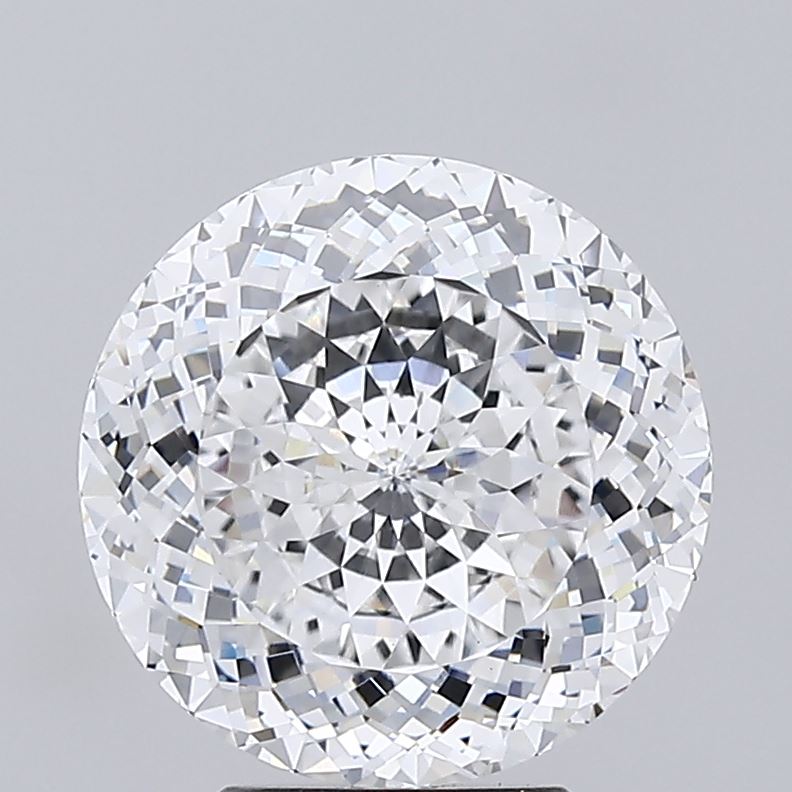 4.08 A brilliantly cut, round diamond sparkling with numerous facets