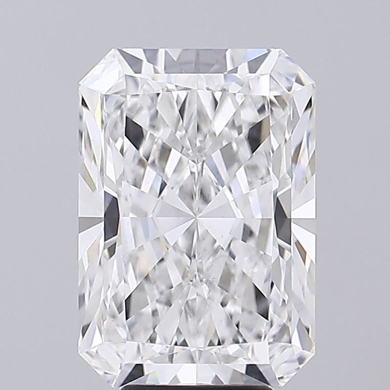 6.52 A close-up of a radiant cut diamond against a grey background.