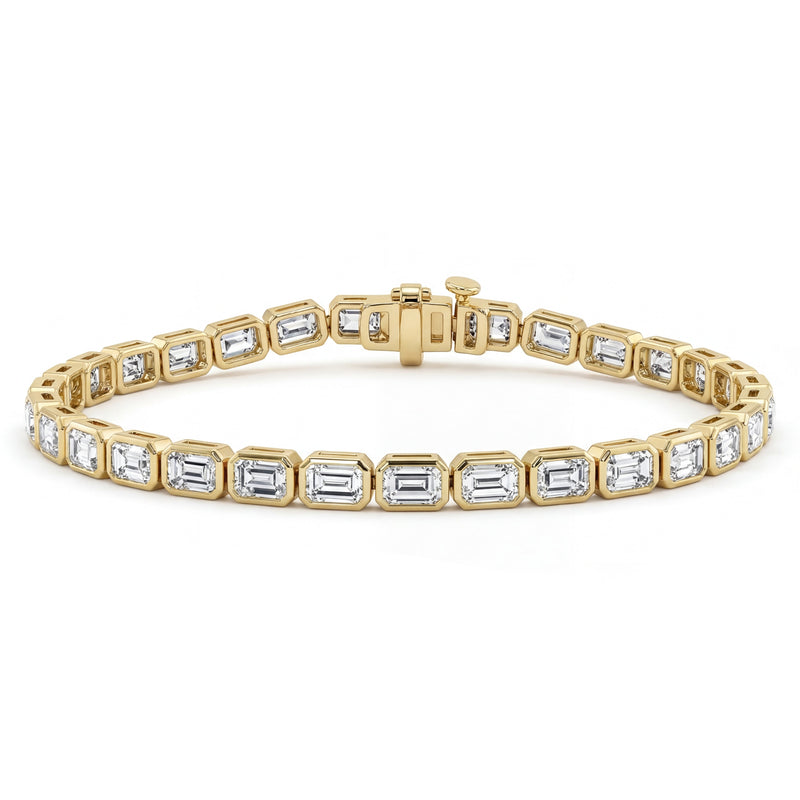 Lab Diamond Emerald Bezel Tennis Bracelet