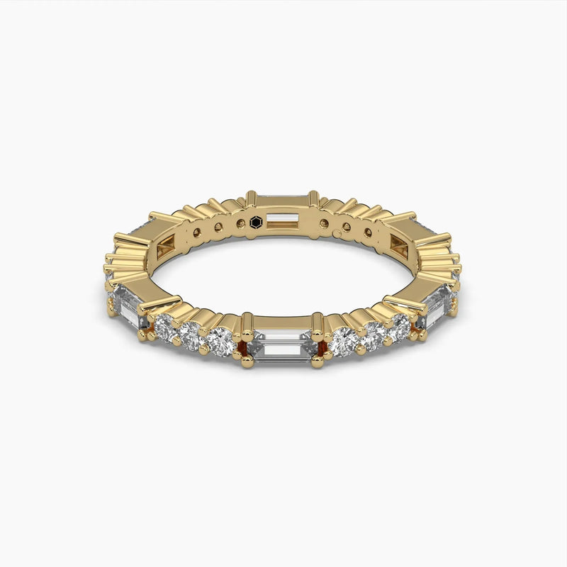 1ctw Round Baguette Wedding Ring