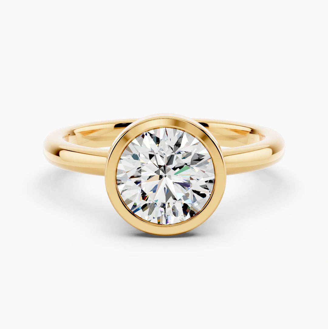 Round yellow gold setting, undefined view