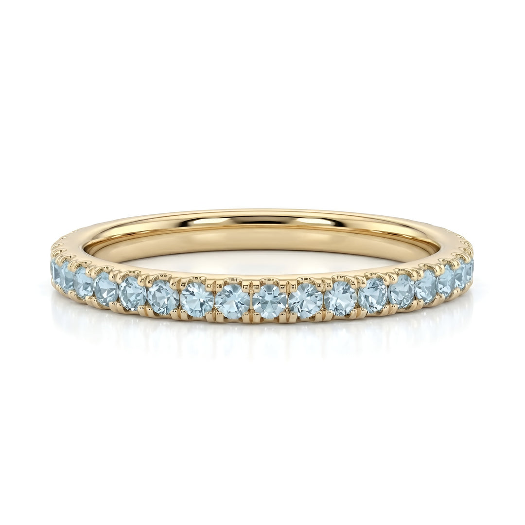 Aquamarine Pave Band