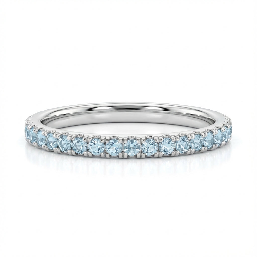Aquamarine Pave Band