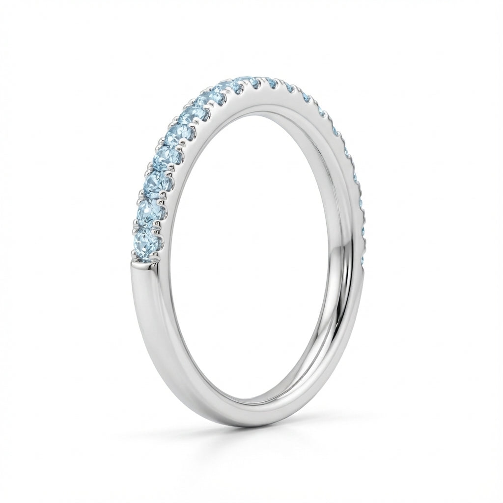 Aquamarine Pave Band