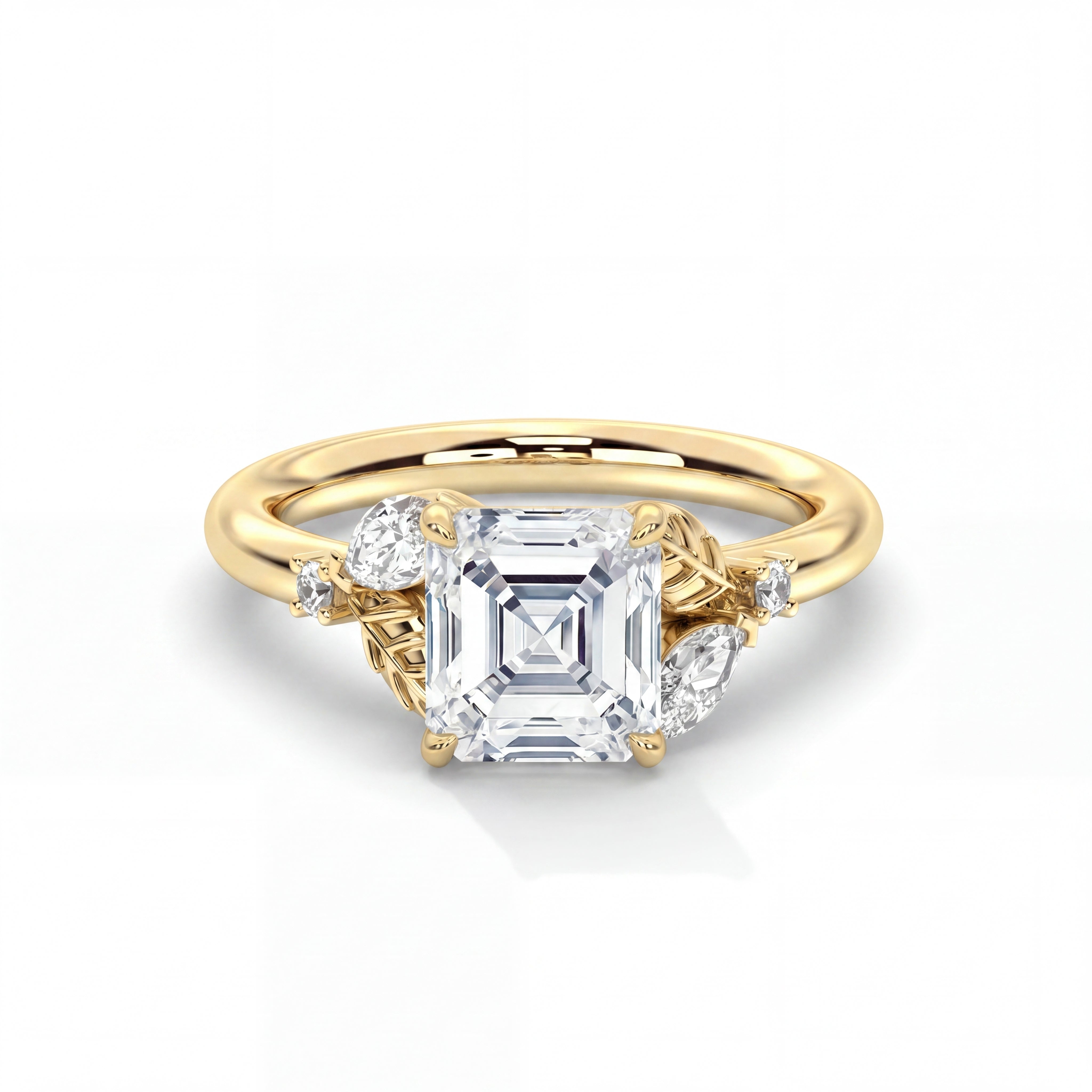 14k Yellow Gold / Asscher