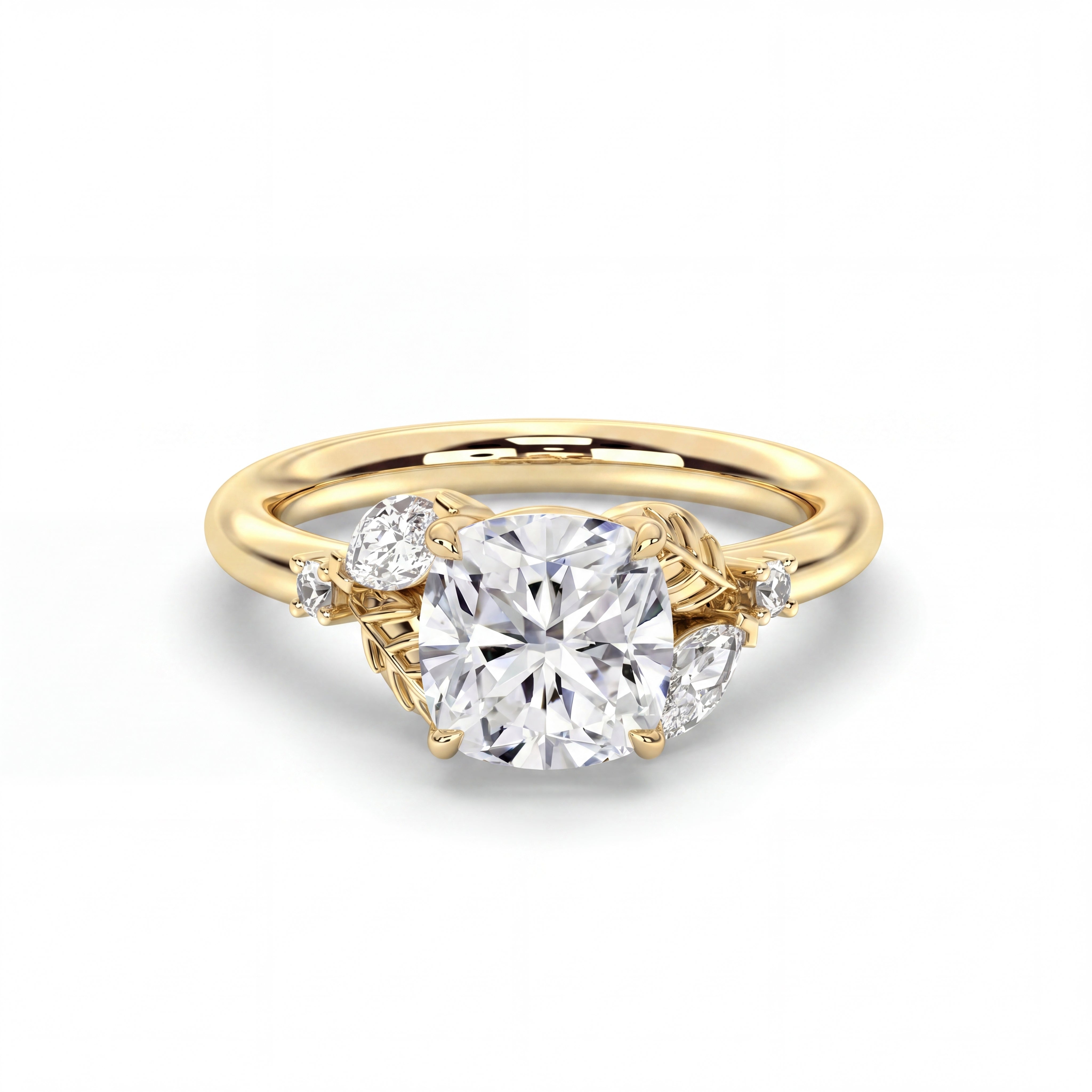 14k Yellow Gold / Cushion