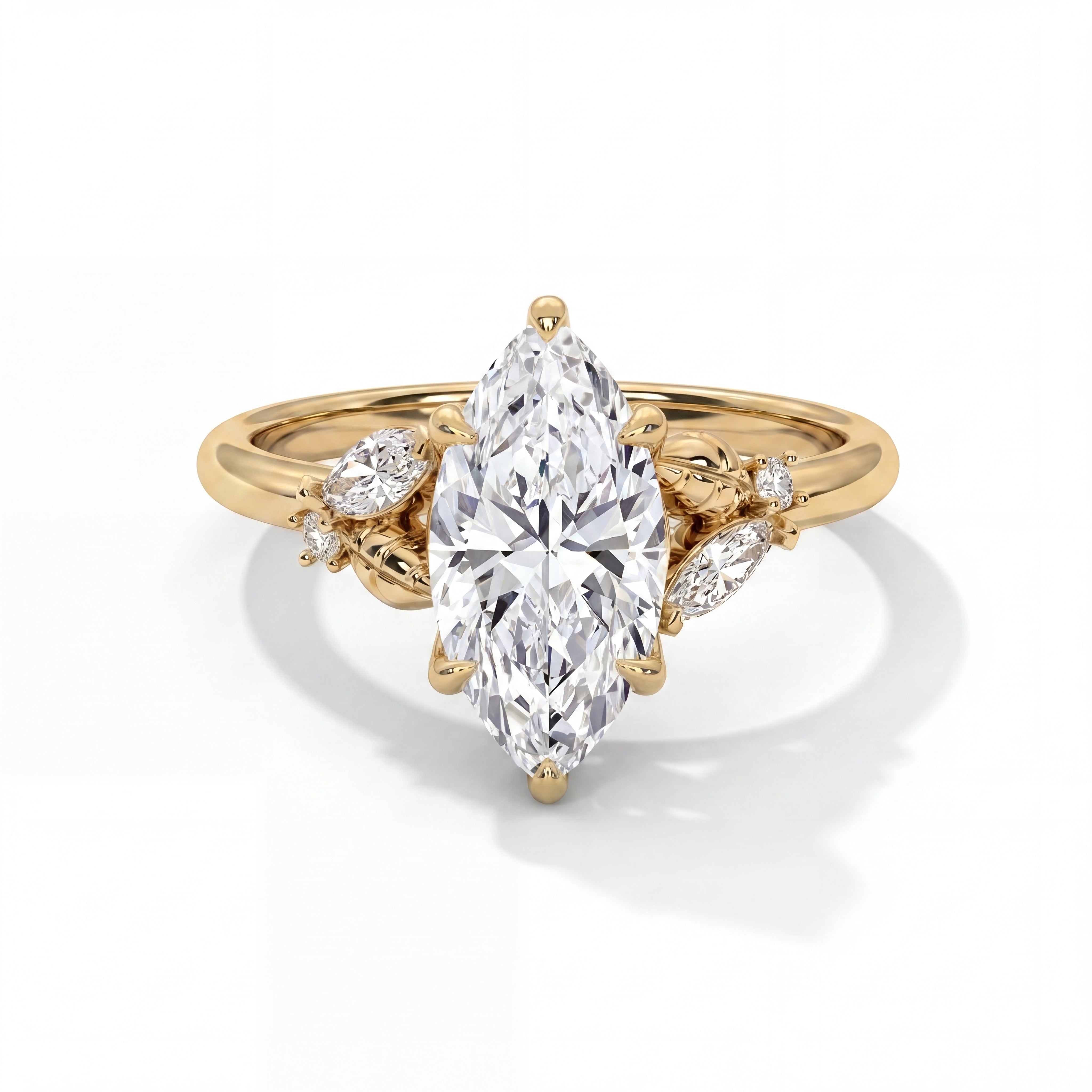 14k Yellow Gold / Marquise