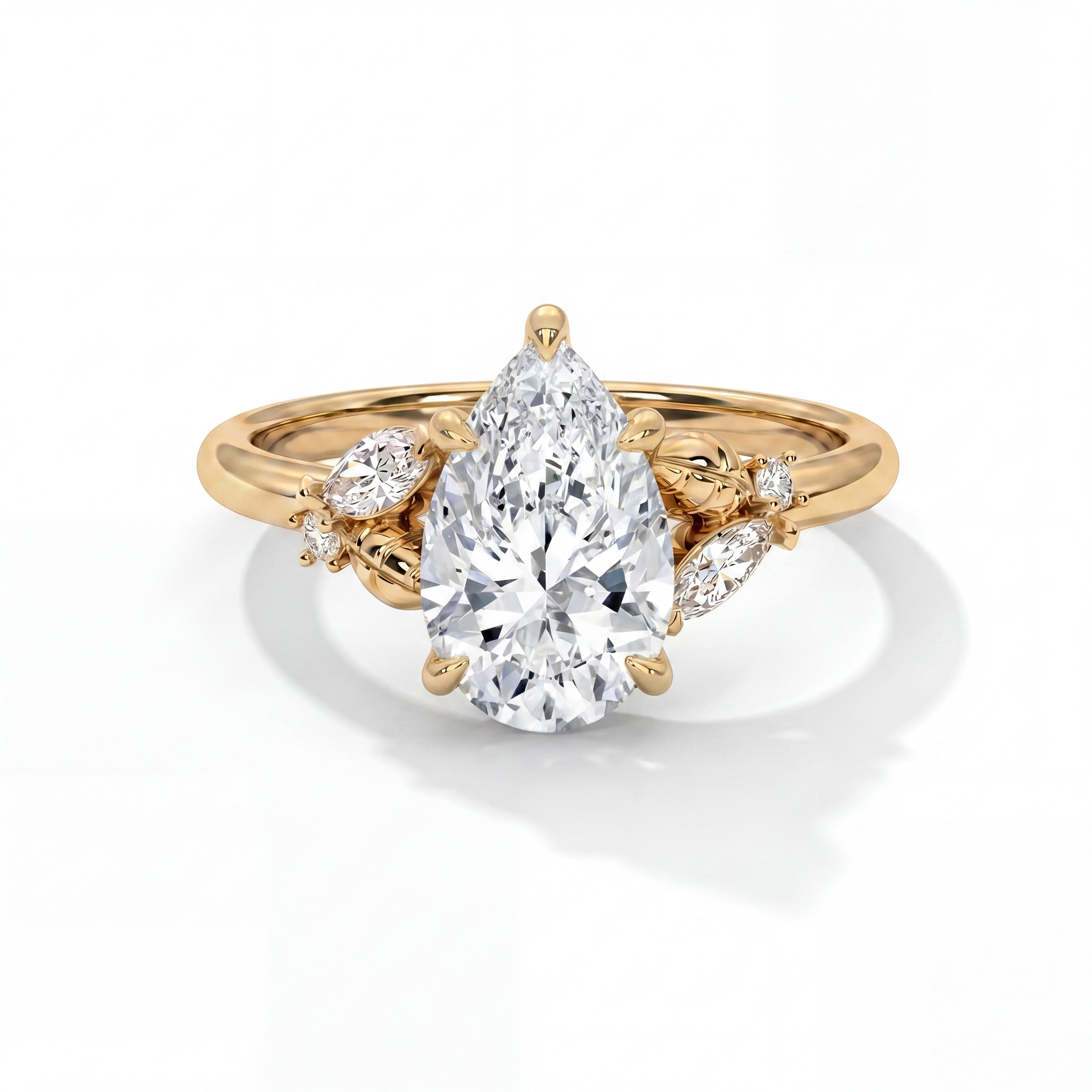 14k Yellow Gold / Pear