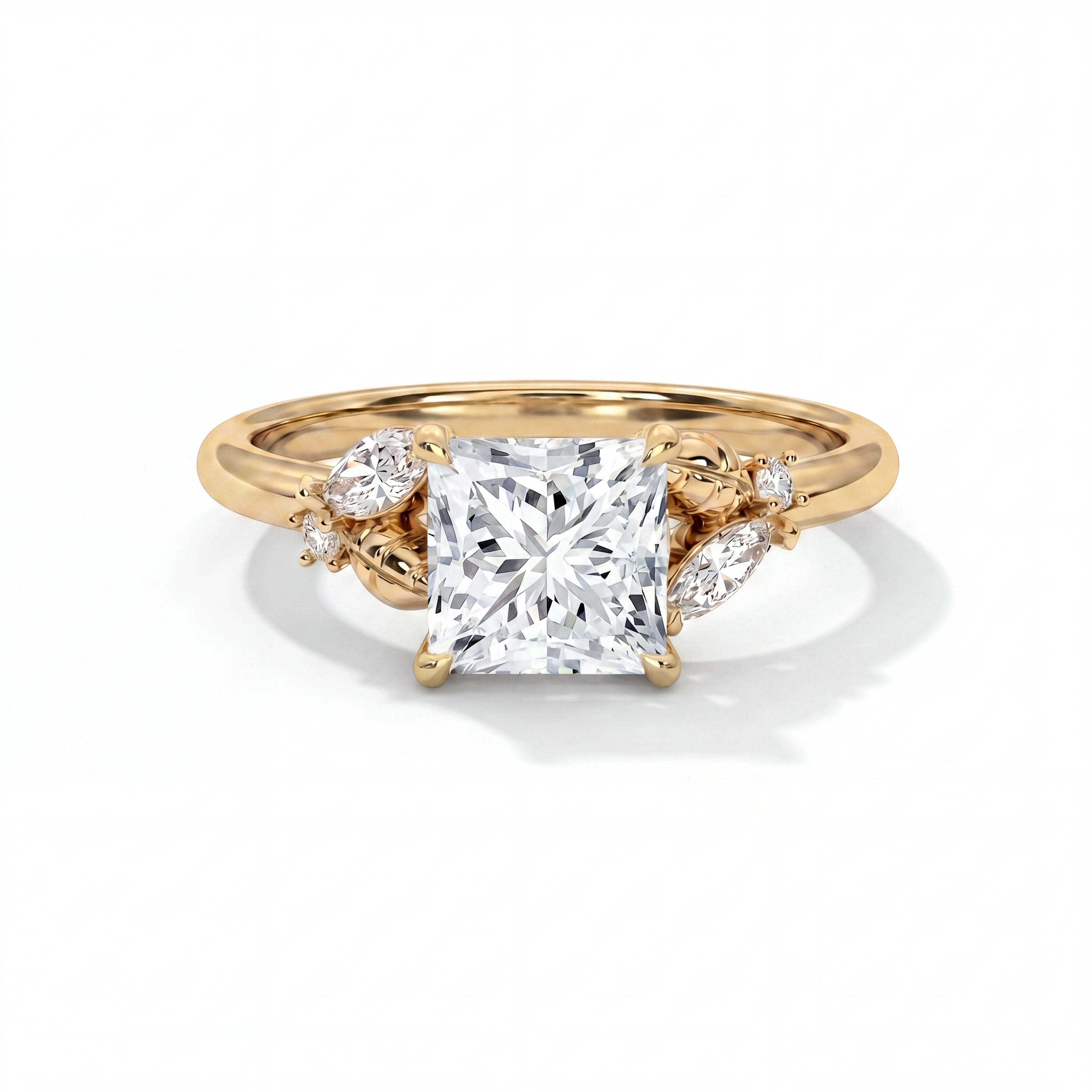 14k Yellow Gold / Princess