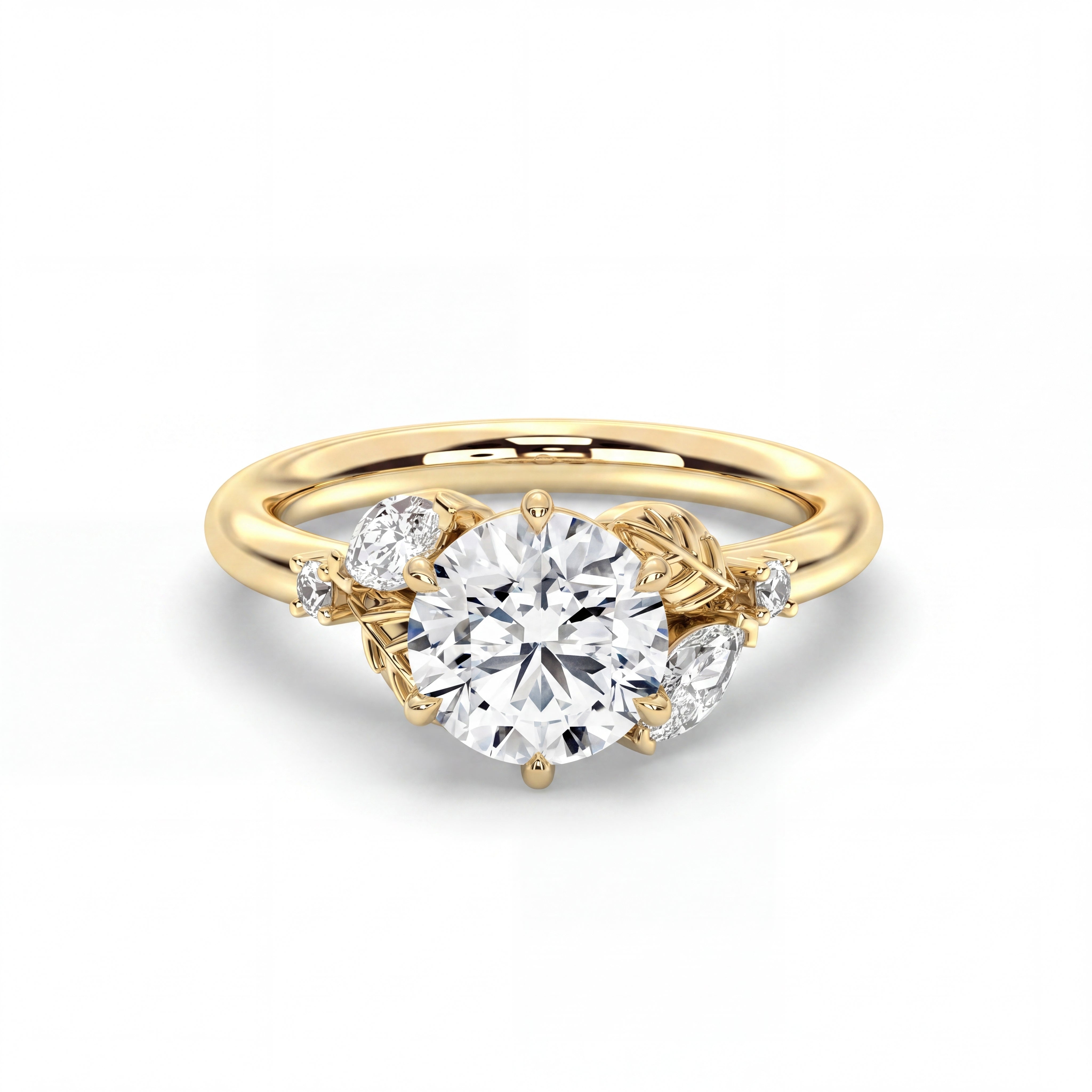 14k Yellow Gold / Round