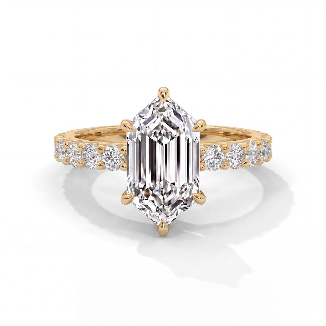 Bubble-ElongatedHexagon-14K-Yellow