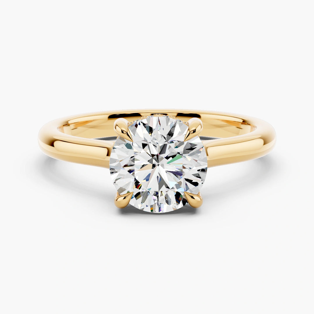 Round yellow gold setting, undefined view