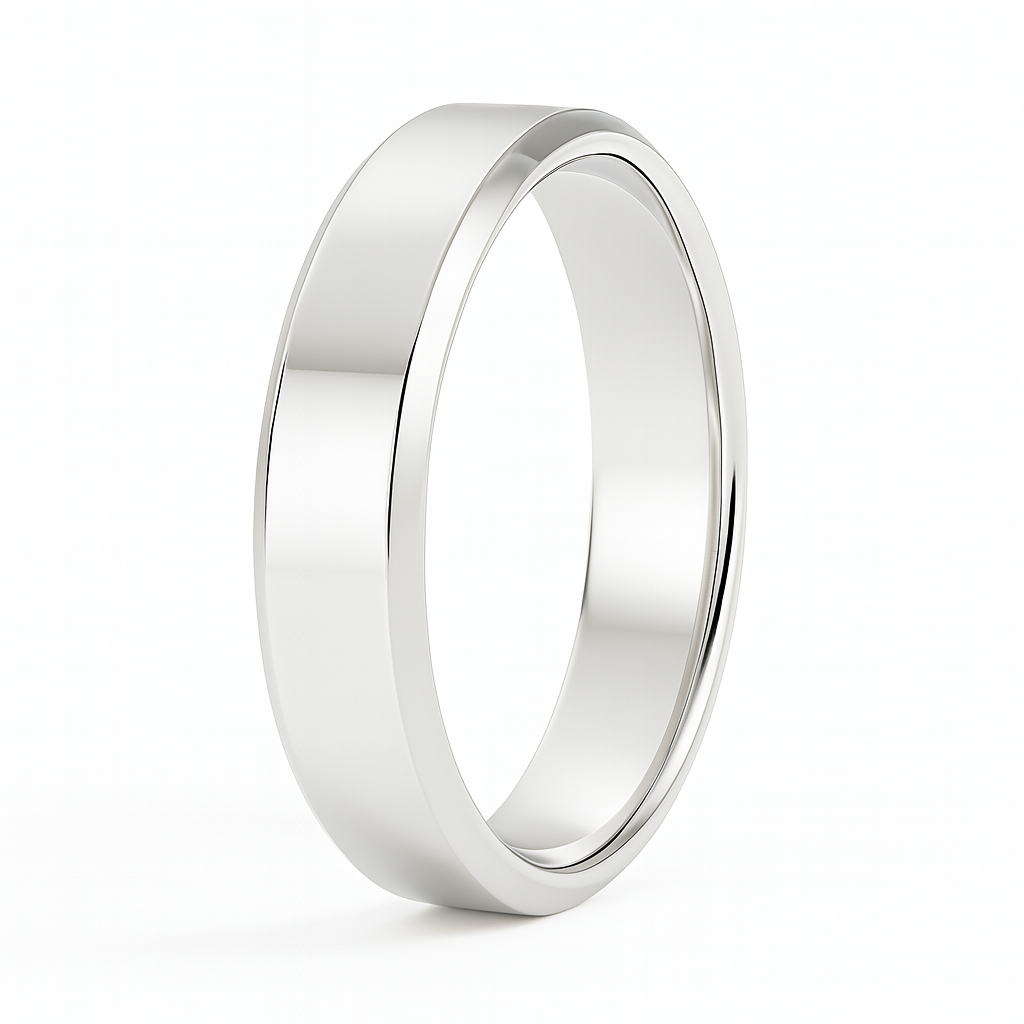 Silver ring on a white background