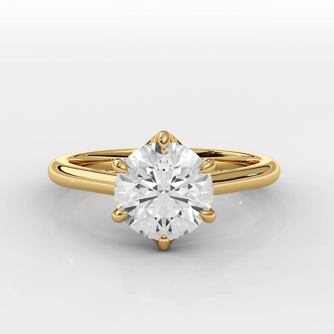 14k Yellow Gold / Round