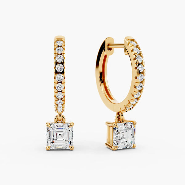 1.2ct Asscher Pavé Lab-Grown Diamond Hoop Earrings