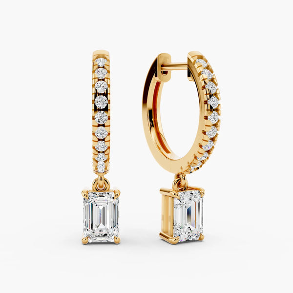 1.2ct Emerald Pavé Lab-Grown Diamond Hoop Earrings