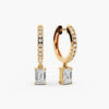 1.2ct Emerald Pavé Lab-Grown Diamond Hoop Earrings