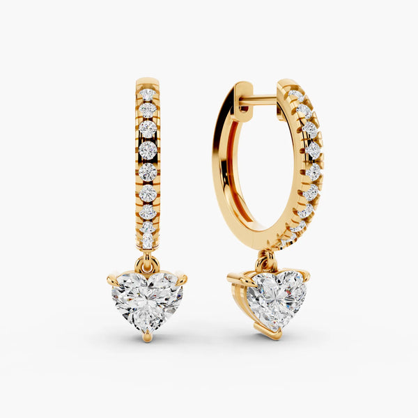 1.2ct Heart Pavé Lab-Grown Diamond Hoop Earrings