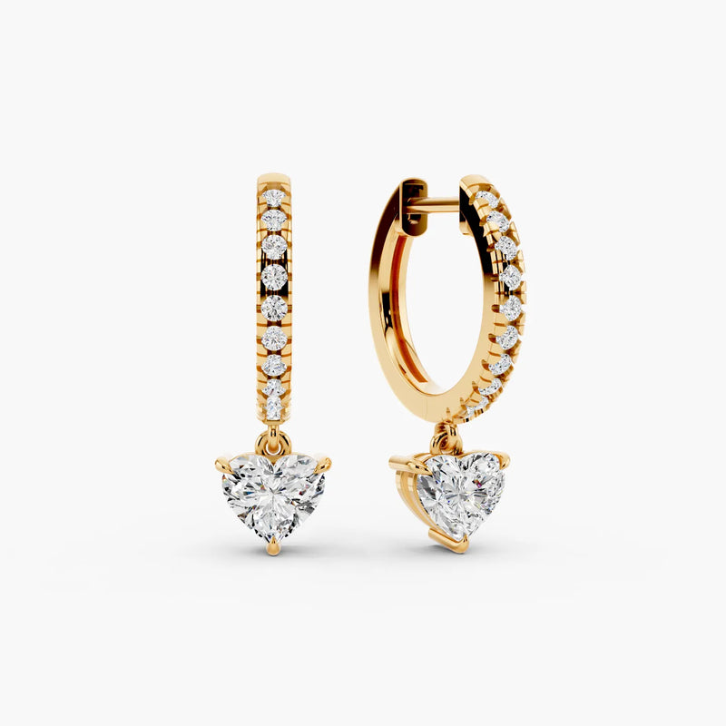 1.2ct Heart Pavé Lab-Grown Diamond Hoop Earrings