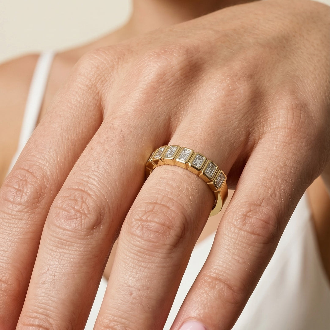 0.5ctw Diamond 7-Stone Bezel Ring