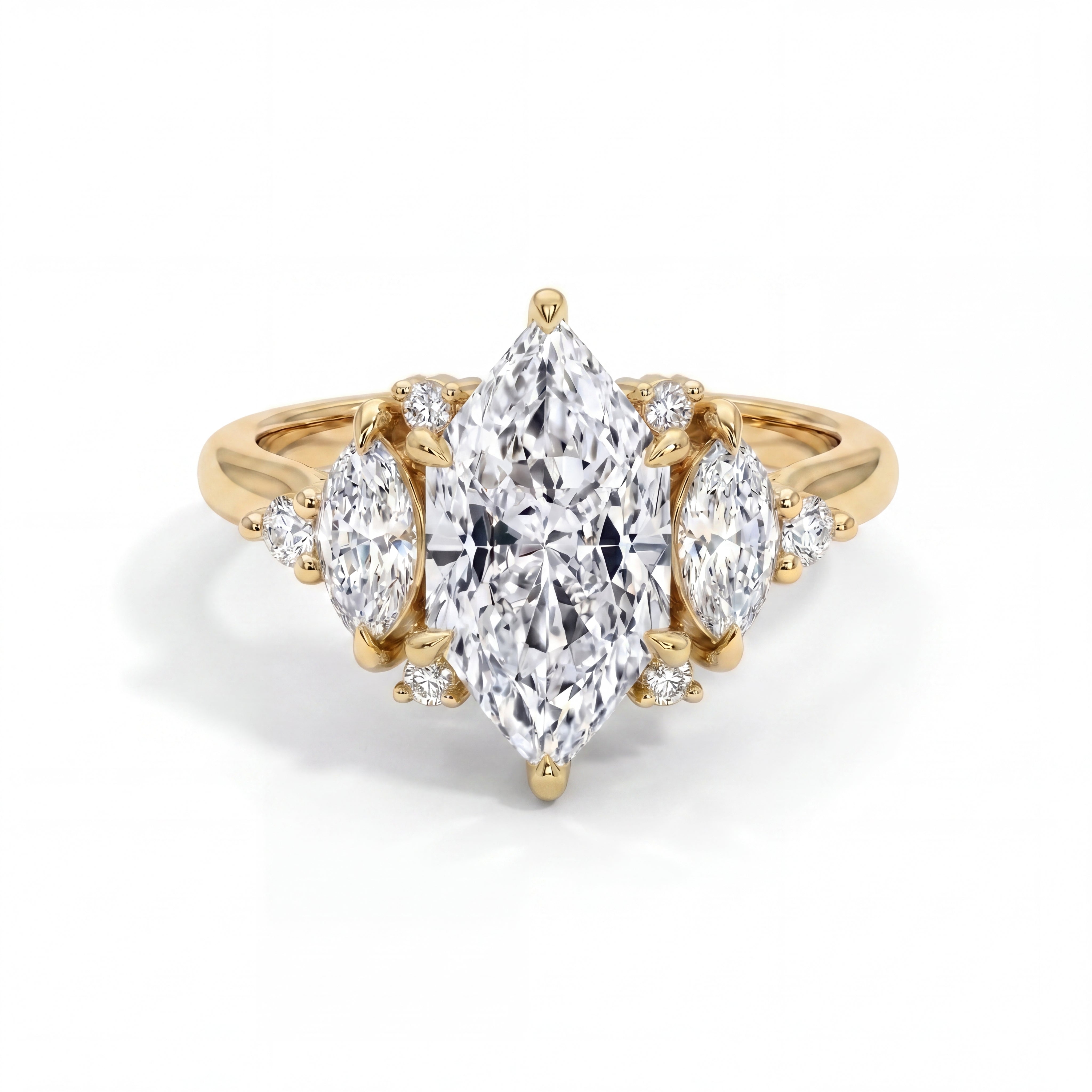 14k Yellow Gold / Marquise