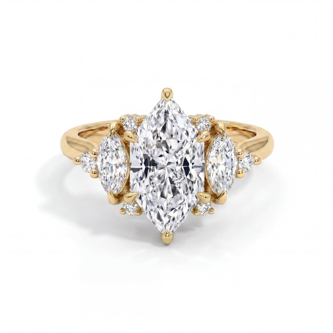 Diora Setting Dutch Marquise Yellow Gold Front