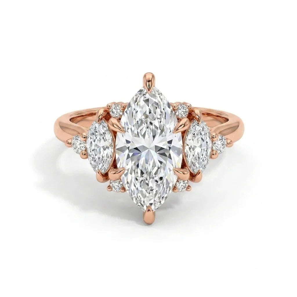 14k Yellow Gold / Marquise
