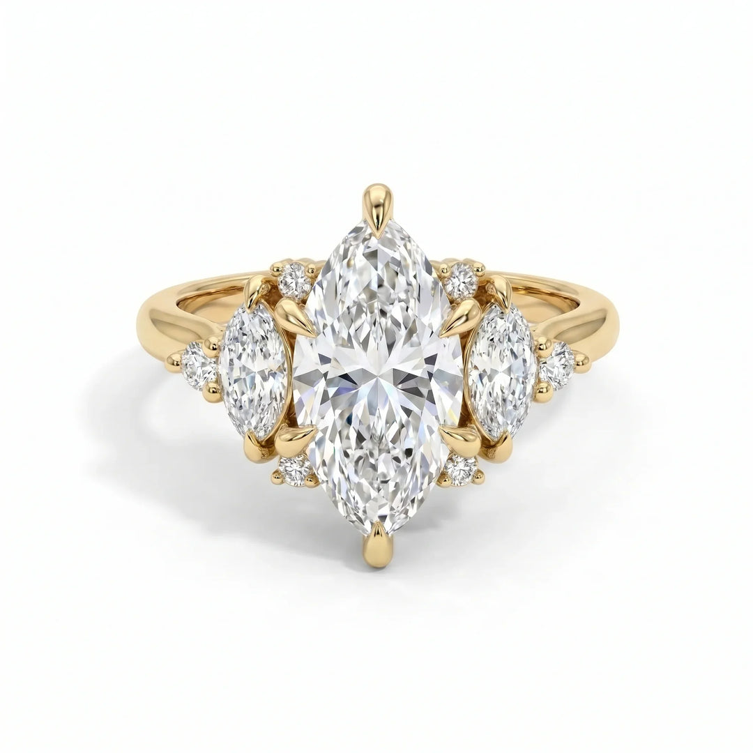 Diora Setting Marquise Yellow Gold Front