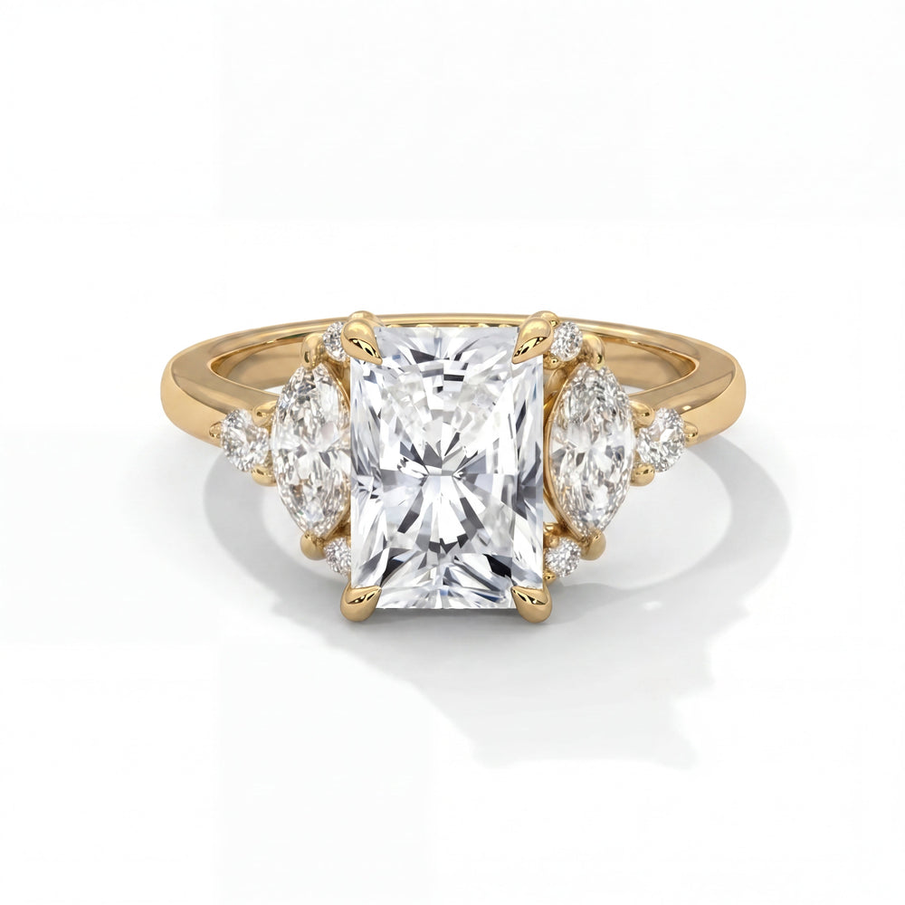 Diora Setting Radiant Yellow Gold Front