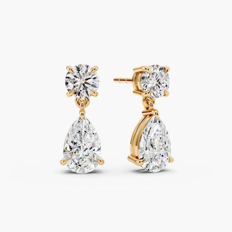 5ct Round Lab-Grown Diamond Drop Earrings