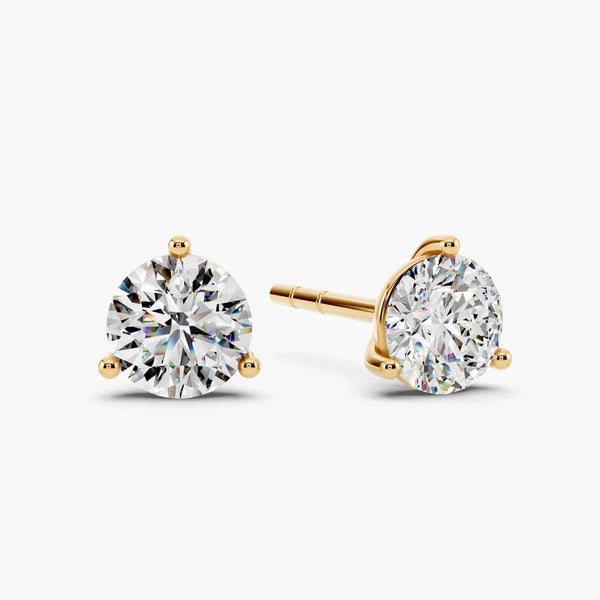 Round 3-Prong Martini Lab-Grown Diamond Stud Earrings