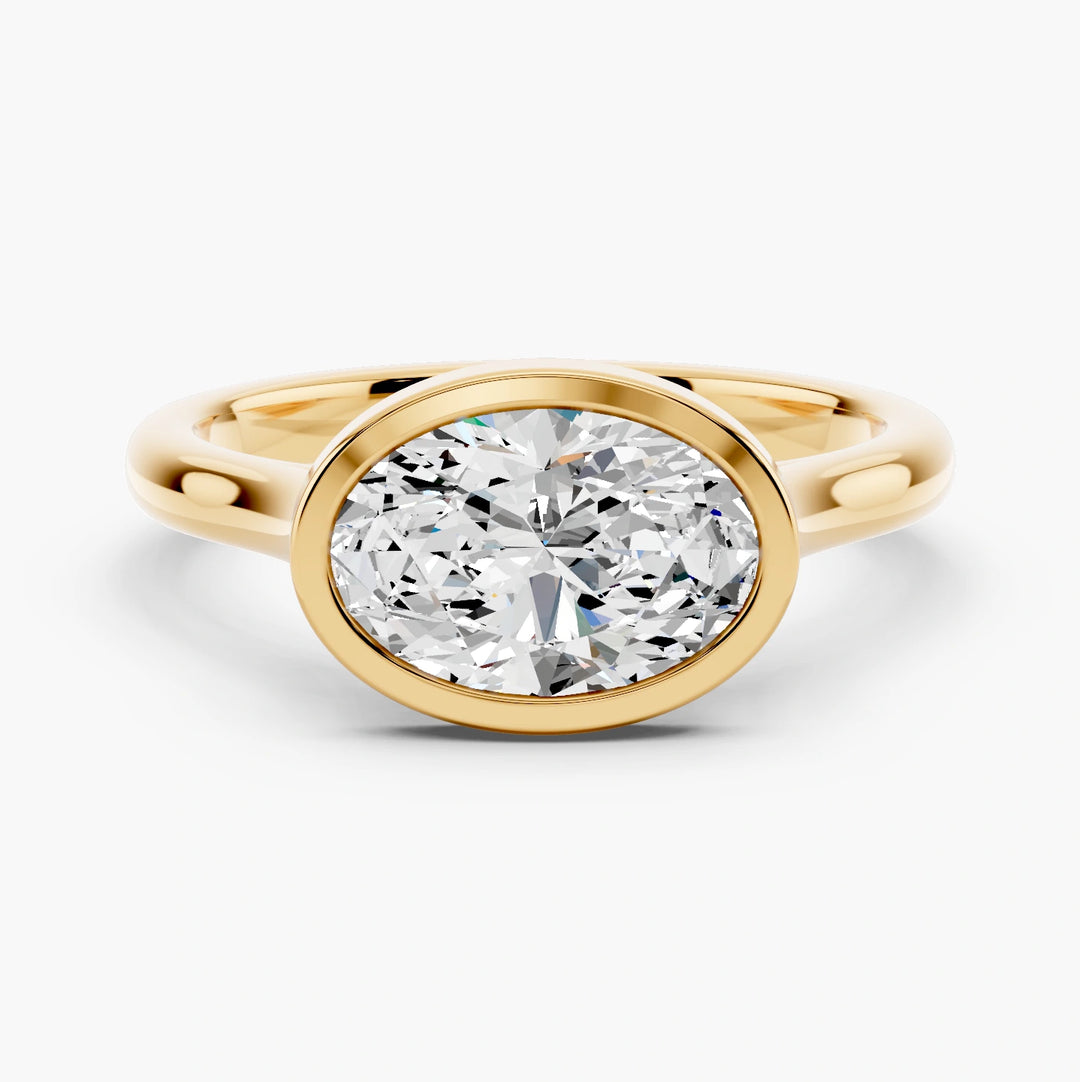Oval yellow gold setting, undefined view