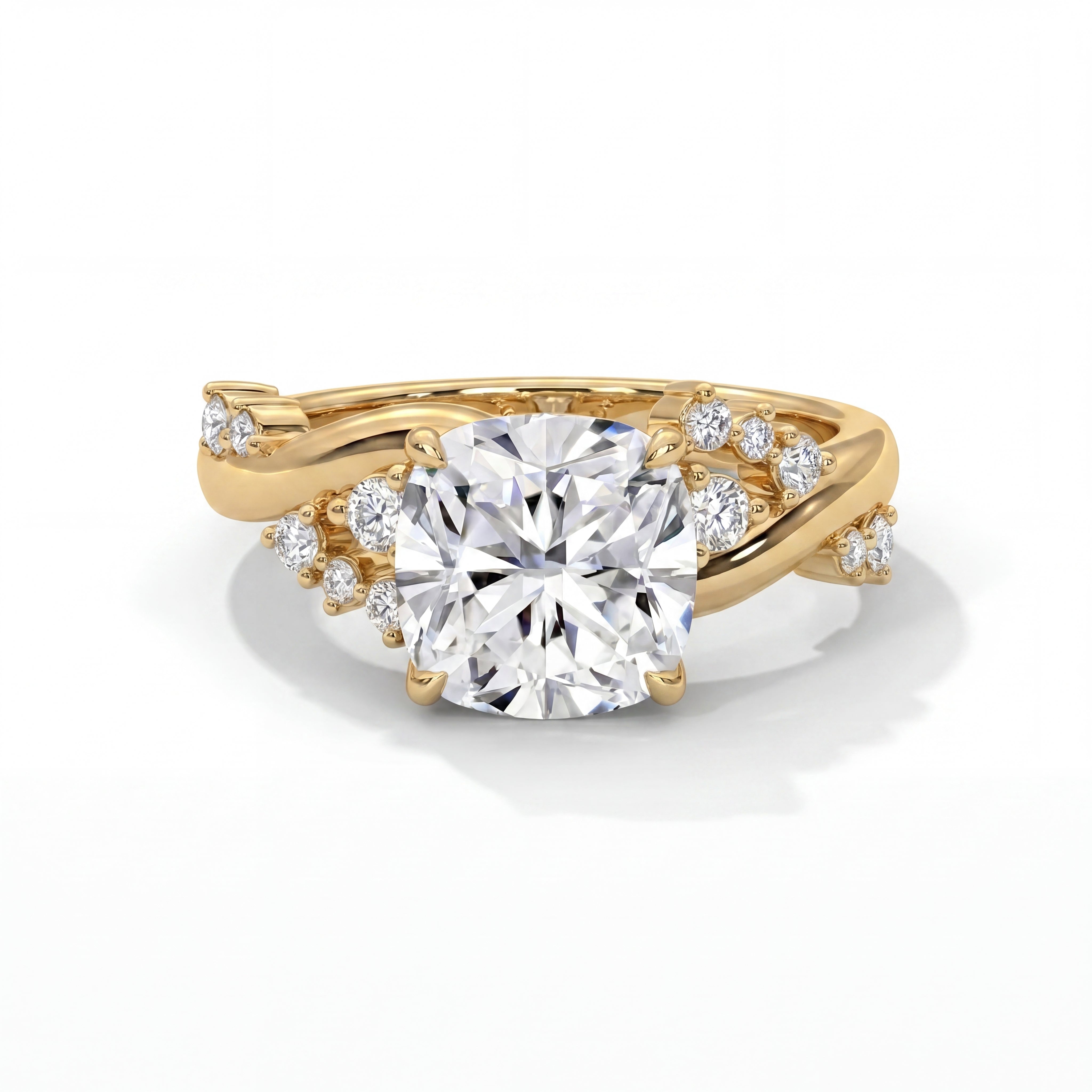 14k Yellow Gold / Cushion