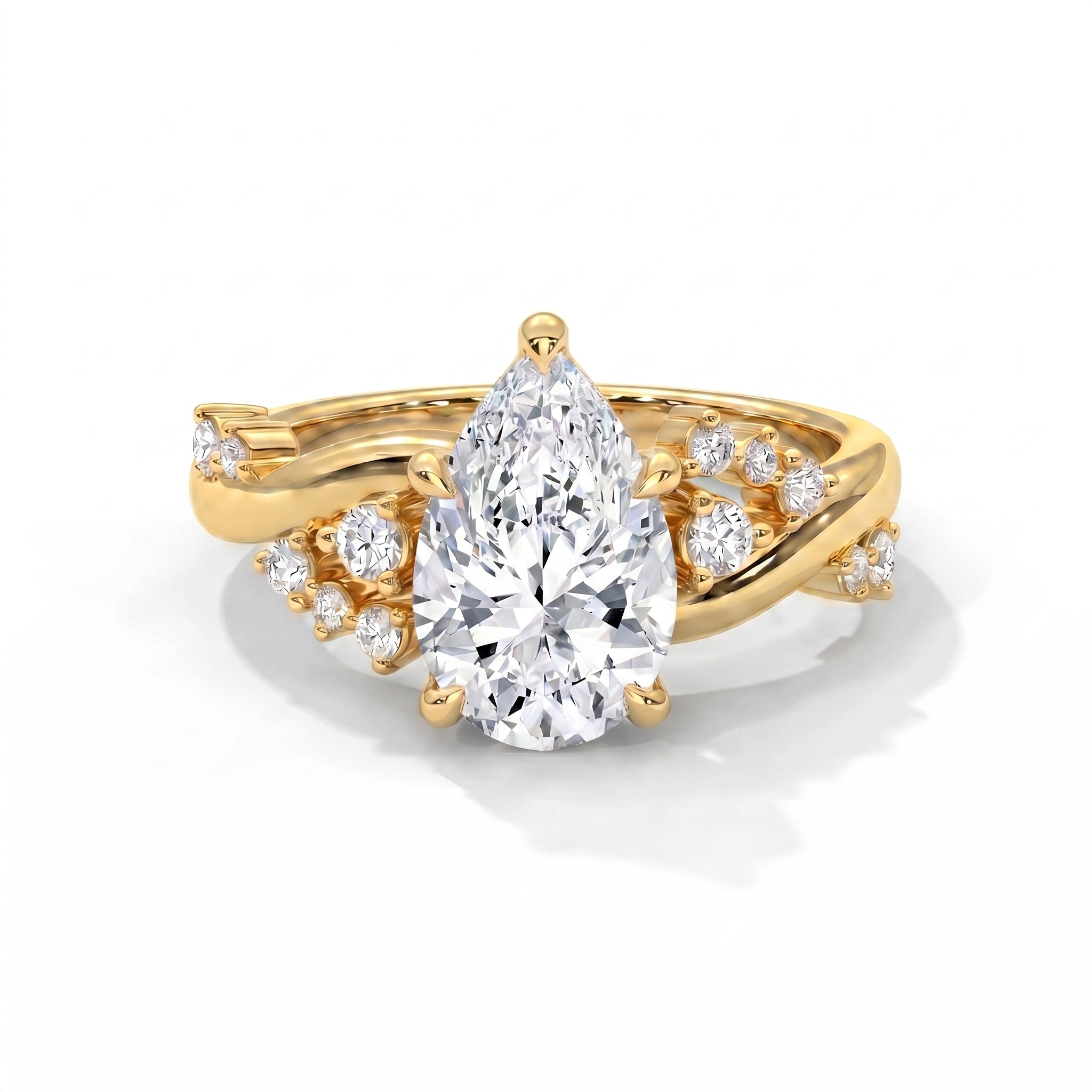 14k Yellow Gold / Pear