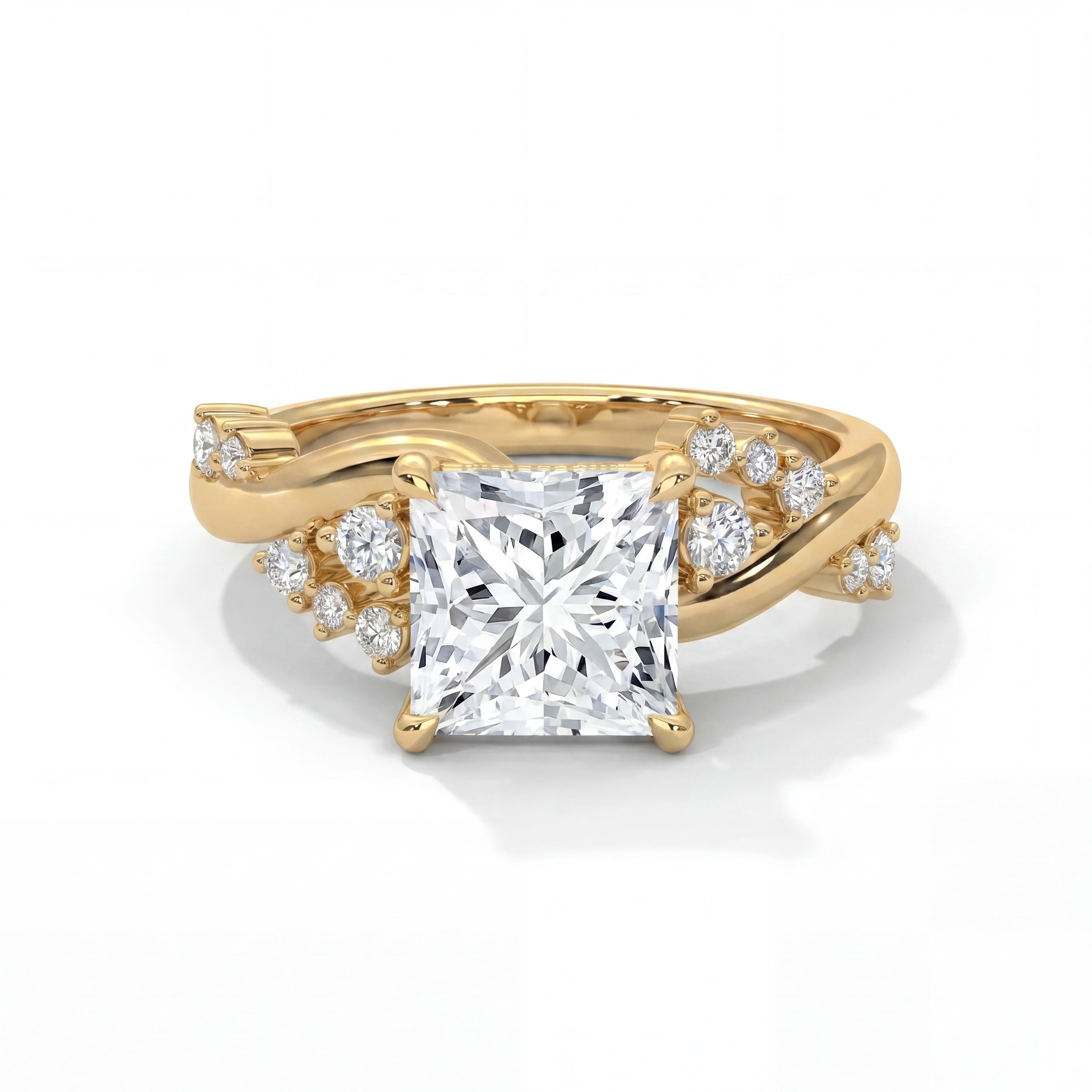 14k Yellow Gold / Princess