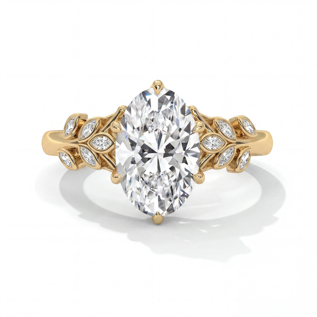 Florence Setting Oval Yellow Gold front