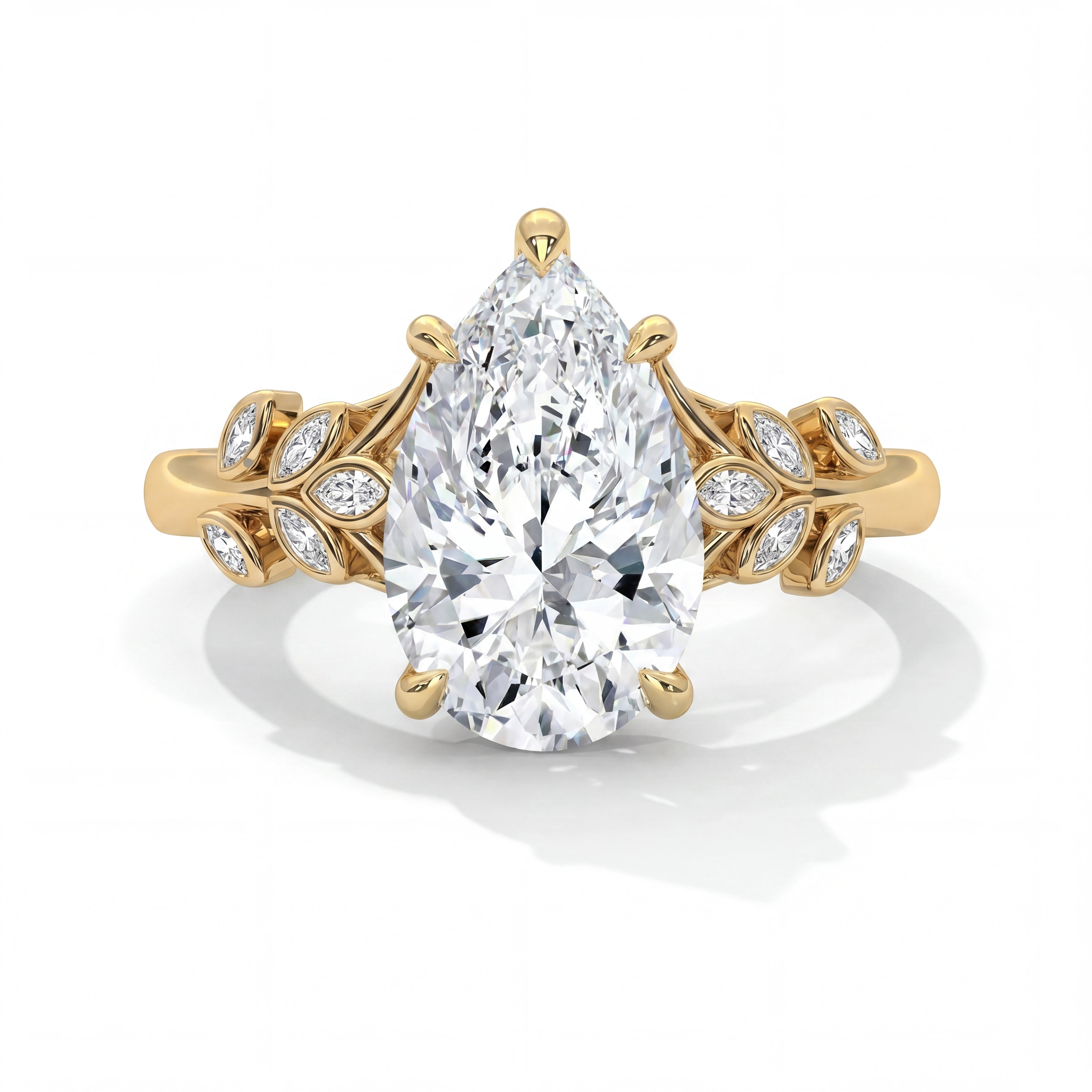 14k Yellow Gold / Pear