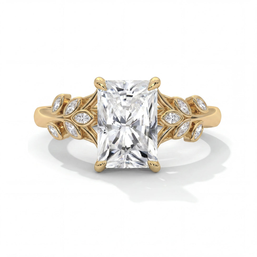 Florence Setting Radiant Yellow Gold front