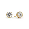 Round Bezel Lab-Grown Diamond Stud Earrings