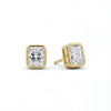 Radiant Bezel Lab-Grown Diamond Stud Earrings
