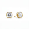 Cushion Bezel Lab-Grown Diamond Stud Earrings