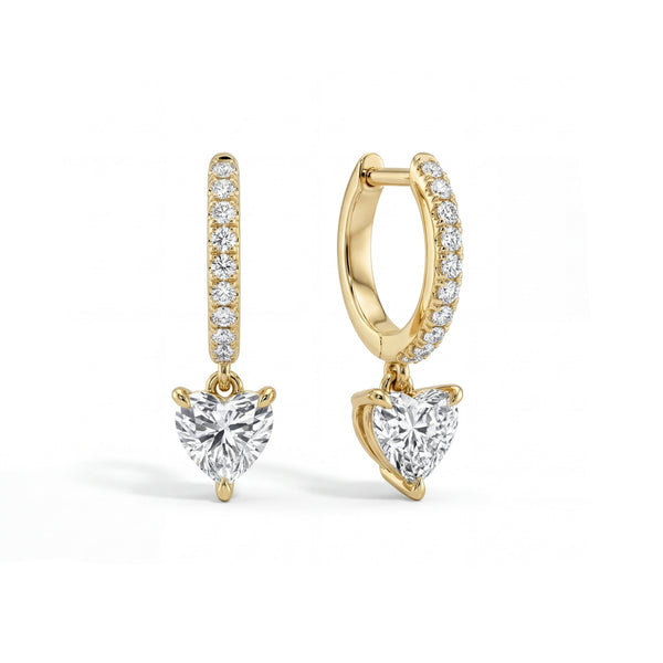 1.2ct Heart Pavé Lab-Grown Diamond Hoop Earrings